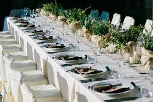 rustikaler Empfang vor der Hochzeit