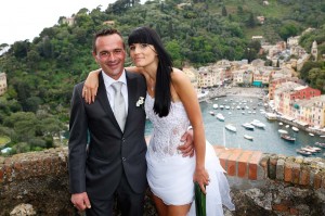 Brautpaar nach Trauung in Portofino