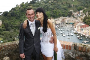 Brautpaar nach standesamtlicher Trauung in Portofino