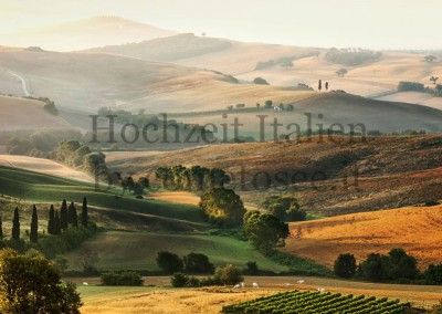 Landschaft in der Toskana - perfekt für unvergessliche Hochzeiten