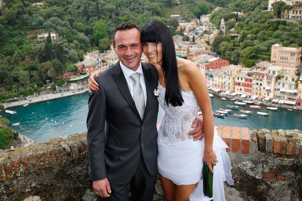 Hochzeitspaar in Portofino, Italien 
