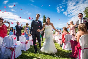 Brautpaar nach der Trauung am Lago Maggiore
